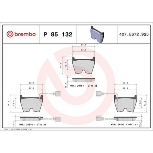 Brembo 132 brake pad set - 85,
