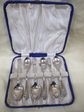 Set of George V1 1937 Coronation Teaspoons by Alex Clark Co Ltd Art Deco Design