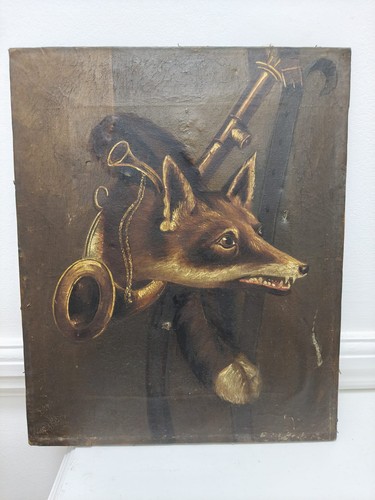 Antique oil canvas - on,