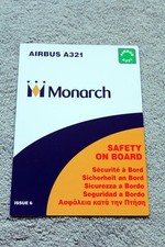 MONARCH AIRLINES AIRBUS A321 SAFETY CARD