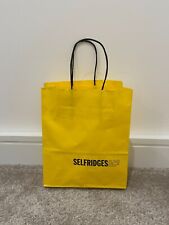 Selfridges Yellow Small Paper Gift Bag - Compact Reusable Tote (21 x 18 x 9 cm)