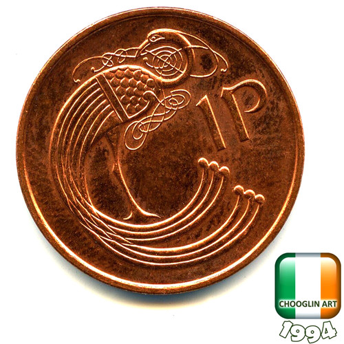 Irish 1994 penny coin - an, 1p