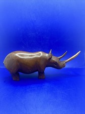 Hand Carved Solid Wood Rhino