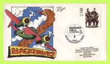 G.B. 1993 24p Art on Biggin Hill Air Sho Jack Follows hand painted Cover SCARCE,