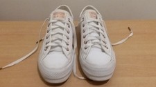 Converse All Star OX platform WHITE pumps Trainers Size UK 5 VERY  LITELY WORN
