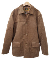EMPORIO Men's UK Size XL Light Brown Roma Milano Faux Suede Jacket Pre - Loved 