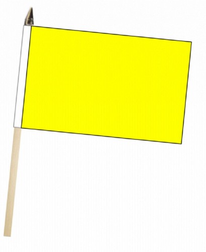 Plain yellow large hand flag - plain,