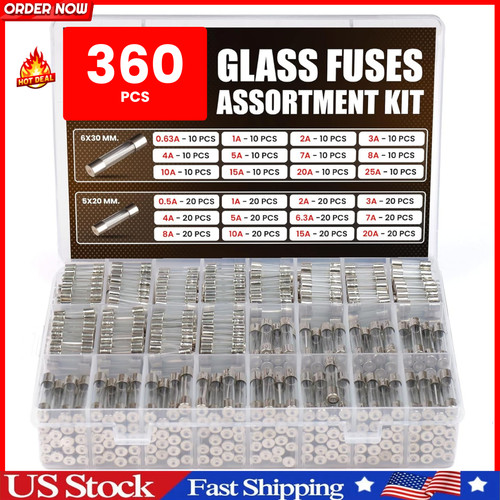 360pcs glass fuse assortment - 360pcs,