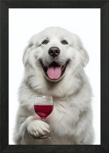 Kuvasz dog with wine - dog,