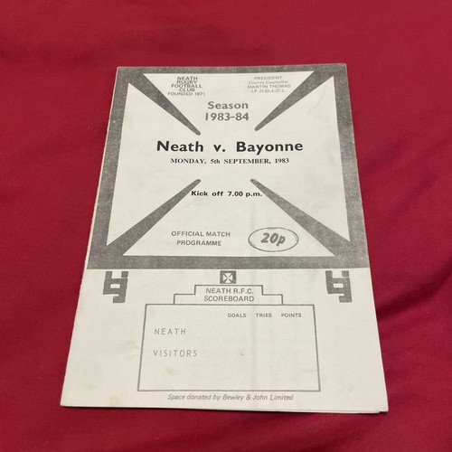 1983 neath bayonne welsh - 1983, v
