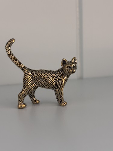 Small brass cat new lovely - small,