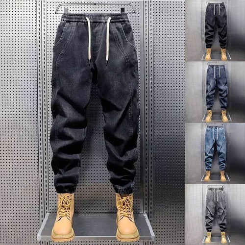 Men elastic waist harem jeans - men,
