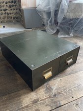 Vintage Office Industrial Utilitan Green Metal Filling Cabinet 2 Drawers 1930s?