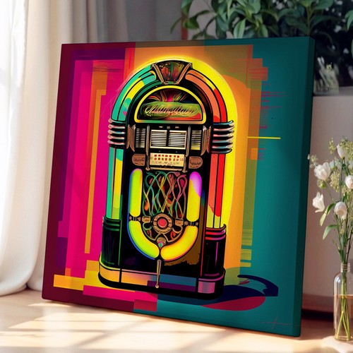 Jukebox fauvism canvas - jukebox,