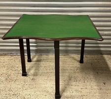 Antique Georgian Style Serpentine Mahogany Games Card  Table