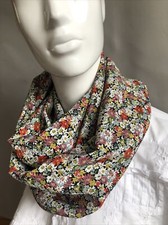 Infinity Double Loop Circle Scarf Liberty Torrington Silk “Libby Floral Handmade
