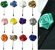 Rose Flower Corsage Boutonniere Stick Silky Lapel Buttonhole Grooms Wedding