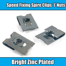 Spire Clips Captive J Nuts Speed Fixing Bright Zinc Plated NO 6, 8, 10, 12, 14