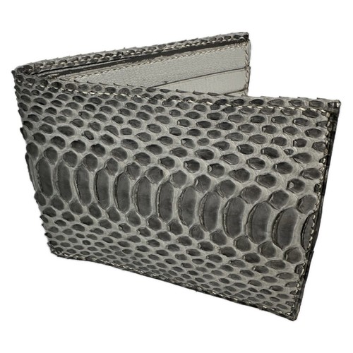 Grey python bifold mens wallet - python,