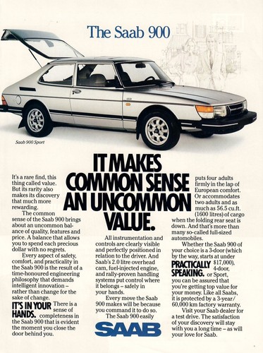 1986 saab 9000 print white - 1986,