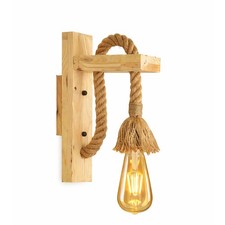 E27 Vintage Industrial Wood