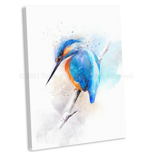 Kingfisher hunting watercolour - hunting,