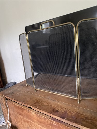 Vintage brass fire guard - vintage,