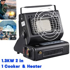 2 in 1 Portable Gas Heater Outdoor Camping Fishing Butane Gas Patio Hiking