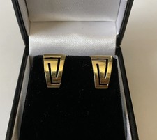 14ct Yellow Gold Geometric Stud Earrings - 1.65g 14k Gold