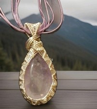 Lavender Amethyst Handmade Silver Plated Necklace , Wire Wrapped
