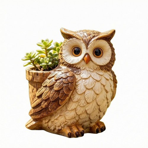 Owl shaped planter resin - shaped,