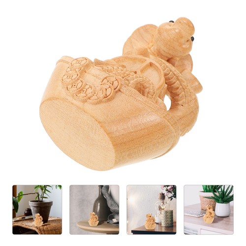 Wooden snake figurine craft - wooden,