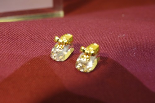 Swarovski baby shoes gold - swarovski,