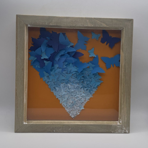 Effect blue butterfly heart - blue,