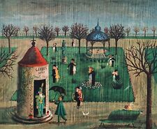 Raymond PEYNET: Garden Of Lovers, Humorous Color Engraving Signed, 1943