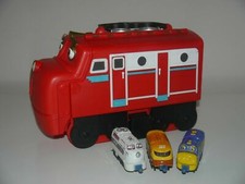 Chuggington Wilson Carry Case & 3 Trains Brewster Chatsworth Action Chugger _25_