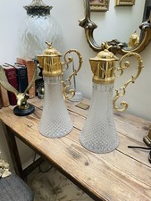 PAIR OF ANTIQUE  CRYSTAL &