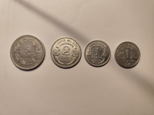 French francs coins 1 - coins, 5,2,1