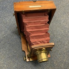 antique wooden plate cameras