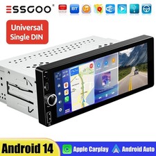 4+64GB Single 1 Din Car Stereo Radio Carplay Android 14 GPS Head Unit Sat Nav FM