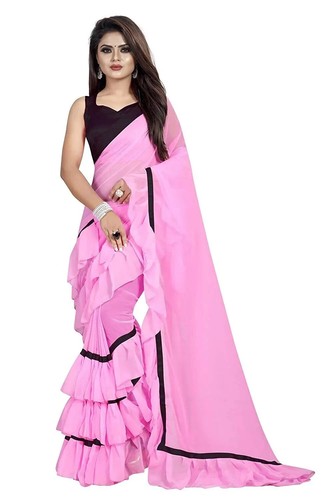 Women plain georgette ruffle - georgette,