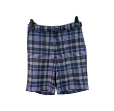 Nike Golf Shorts Mens Size 30 Checked Blue Tour Performance Dri Fit Sport Swoosh