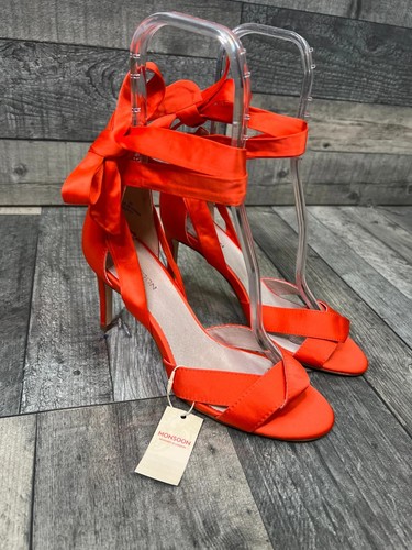 Monsoon tie leg satin shoes - leg,