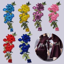 Flower Patches Embroidered Iron Sew On Rose Patch Badges Appliques Transfers LOT