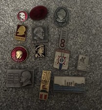 13 USSR Soviet Union Russian Lenin Themed National Badges