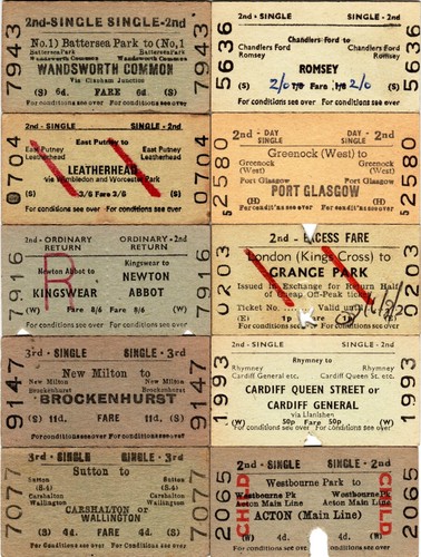 Edmondson rail tickets - 10,