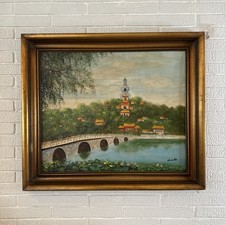 FRAMED Vintage Landscape Oil