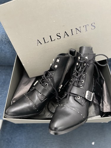 Allsaints katy black leather - allsaints,