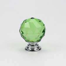 CLEAR CRYSTAL DIAMOND GLASS DOOR KNOBS CUPBOARD DRAWER FURNITURE HANDLE CABINET