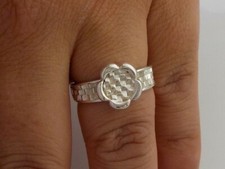 Lovely Sterling Silver Tudor Rose Design Ring